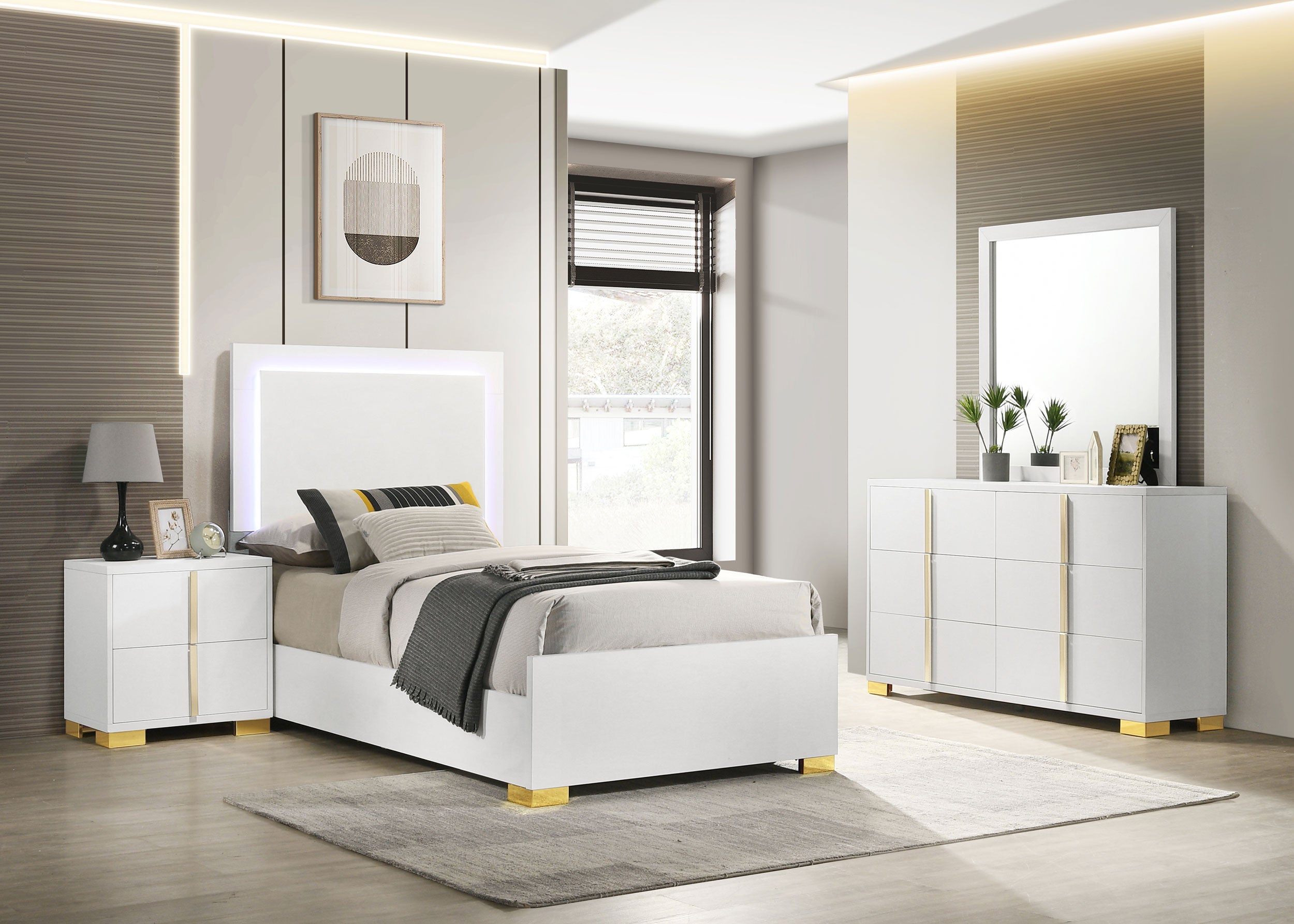 Orleans Furniture - Coaster - Marceline 4-piece Twin Bedroom Set White - 222931T-S4
