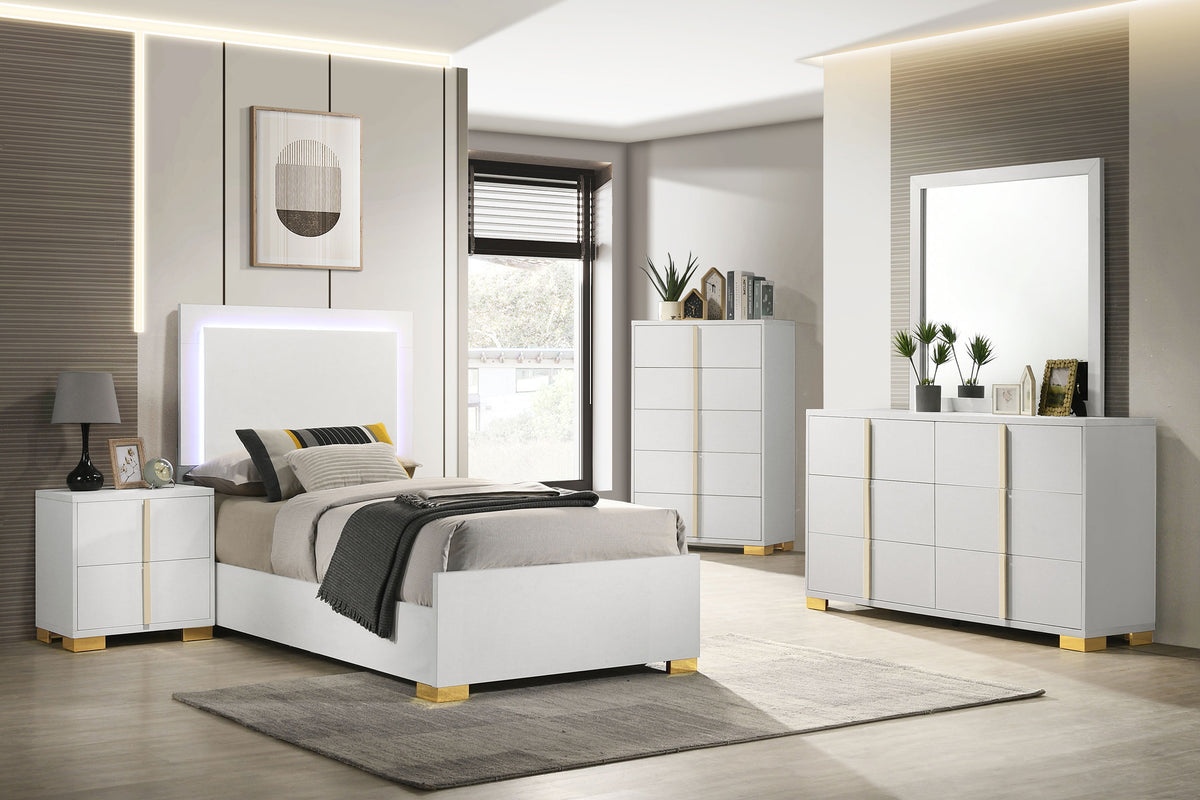 Orleans Furniture - Coaster - Marceline 5-piece Twin Bedroom Set White - 222931T-S5