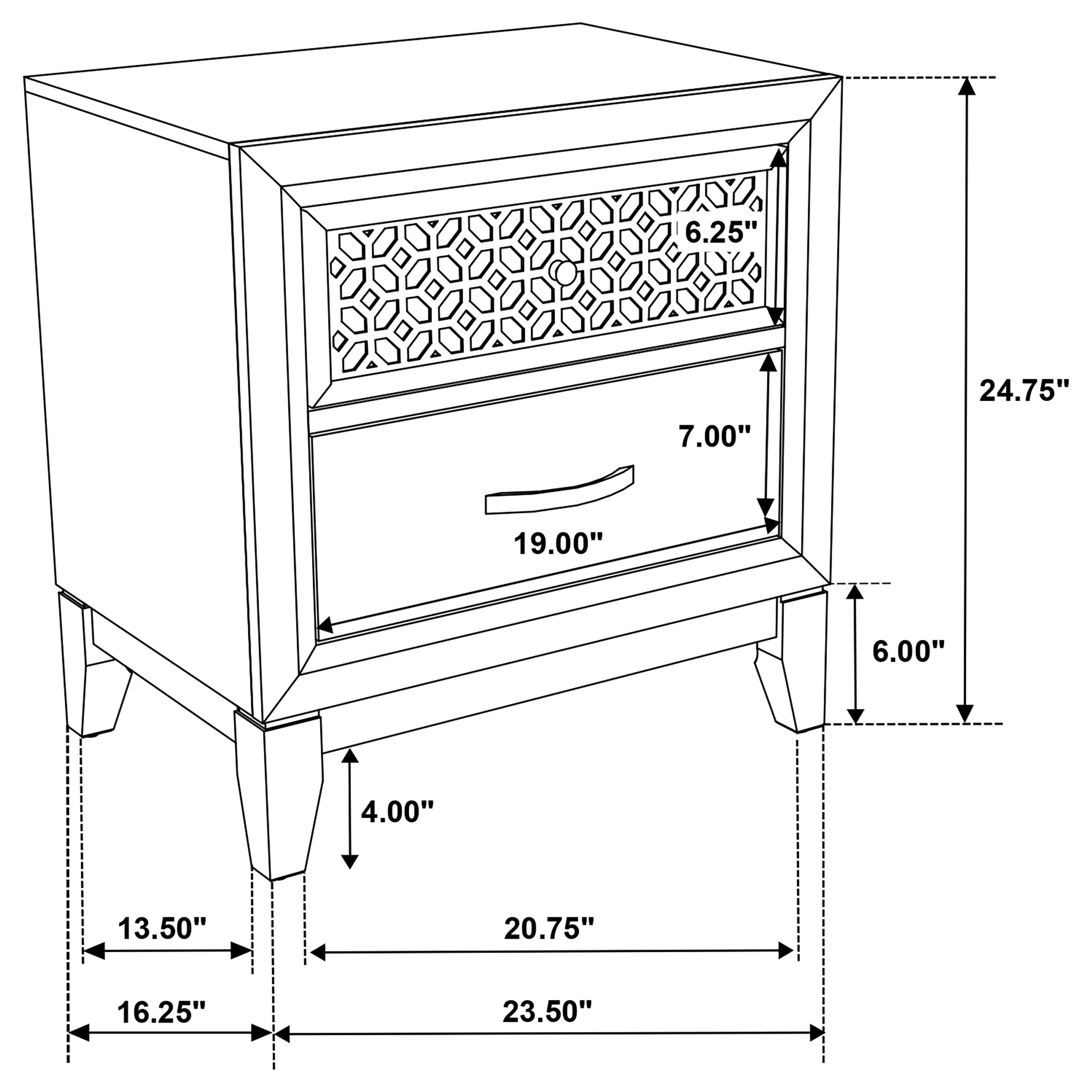 Valencia 2-drawer Nightstand Black