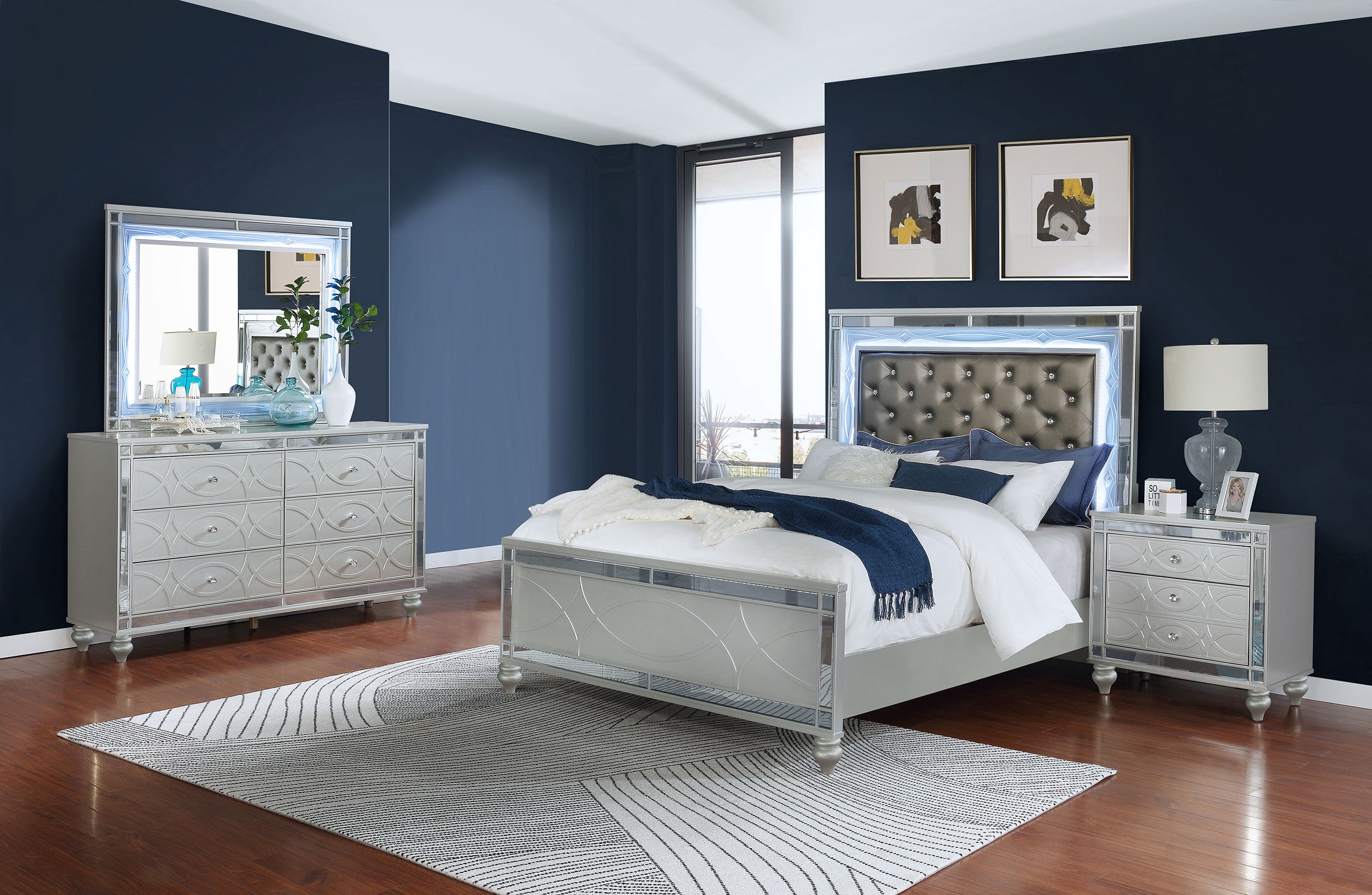 Orleans Furniture - Coaster - Gunnison 4-piece Queen Bedroom Set Silver Metallic - 223211Q-S4