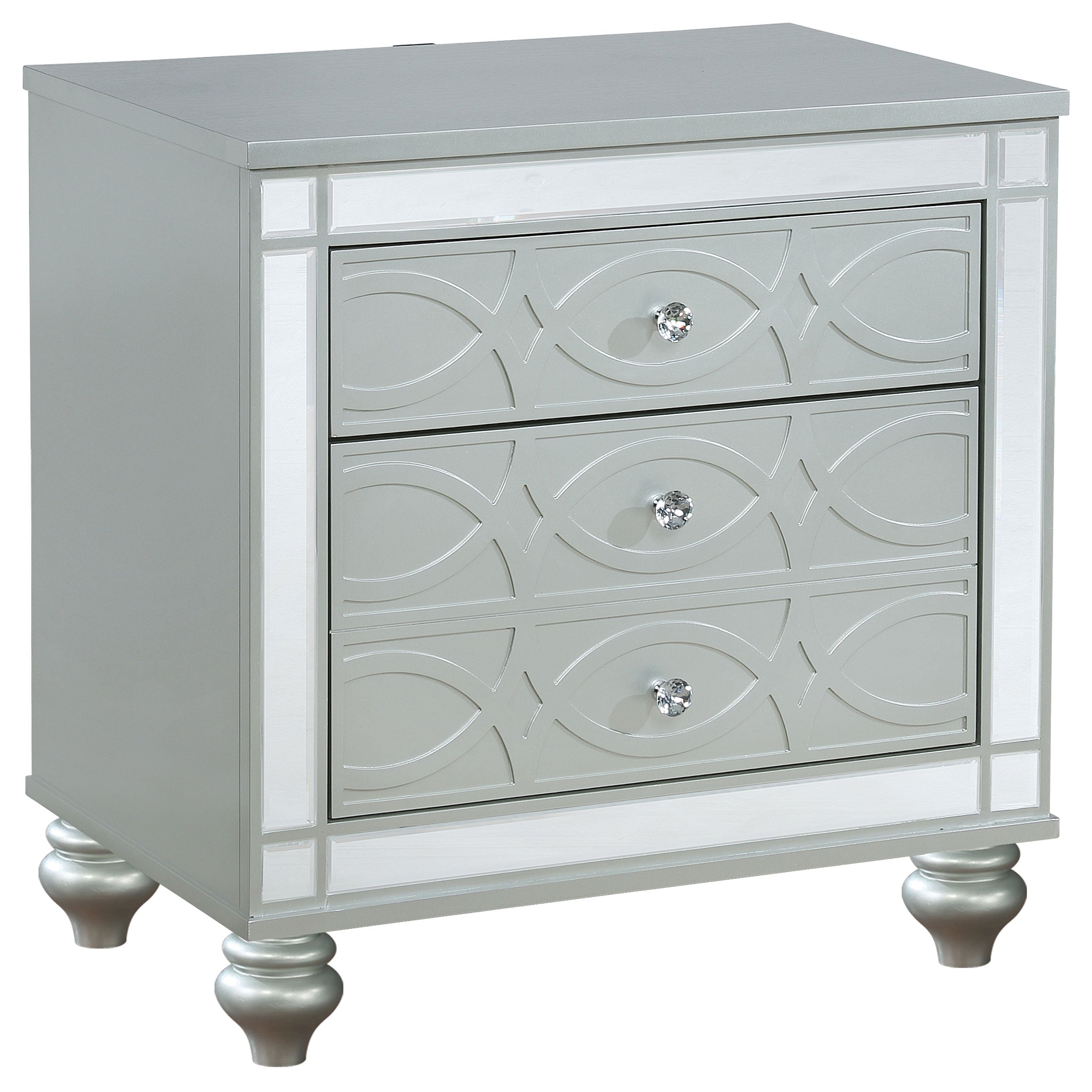 Orleans Furniture - Coaster - Gunnison 2-drawer Nightstand Silver Metallic - 223212