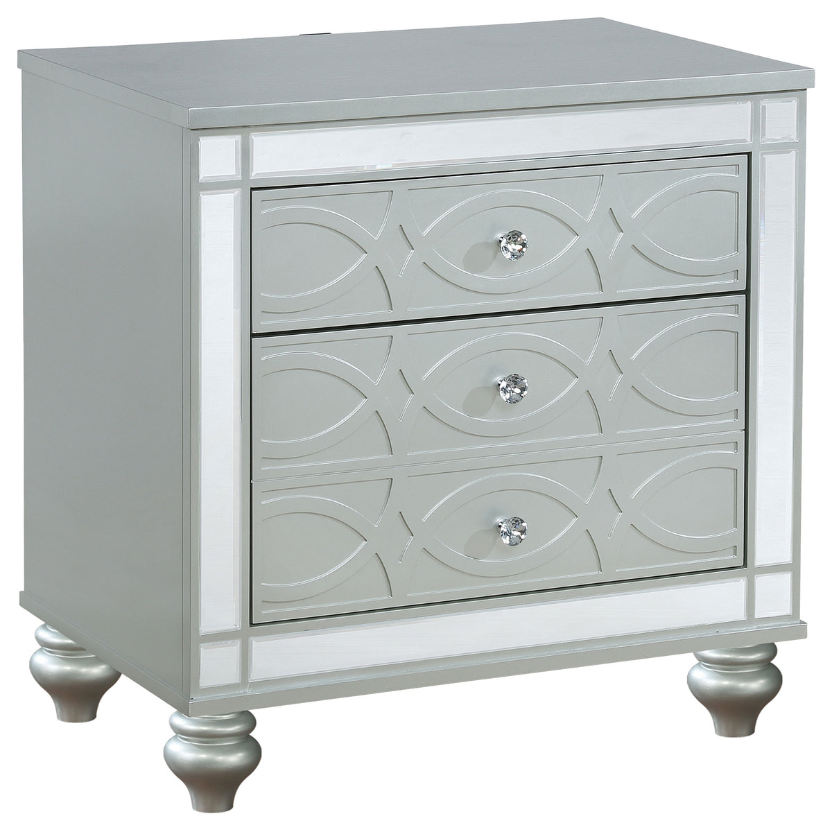 Orleans Furniture - Coaster - Gunnison 2-drawer Nightstand Silver Metallic - 223212