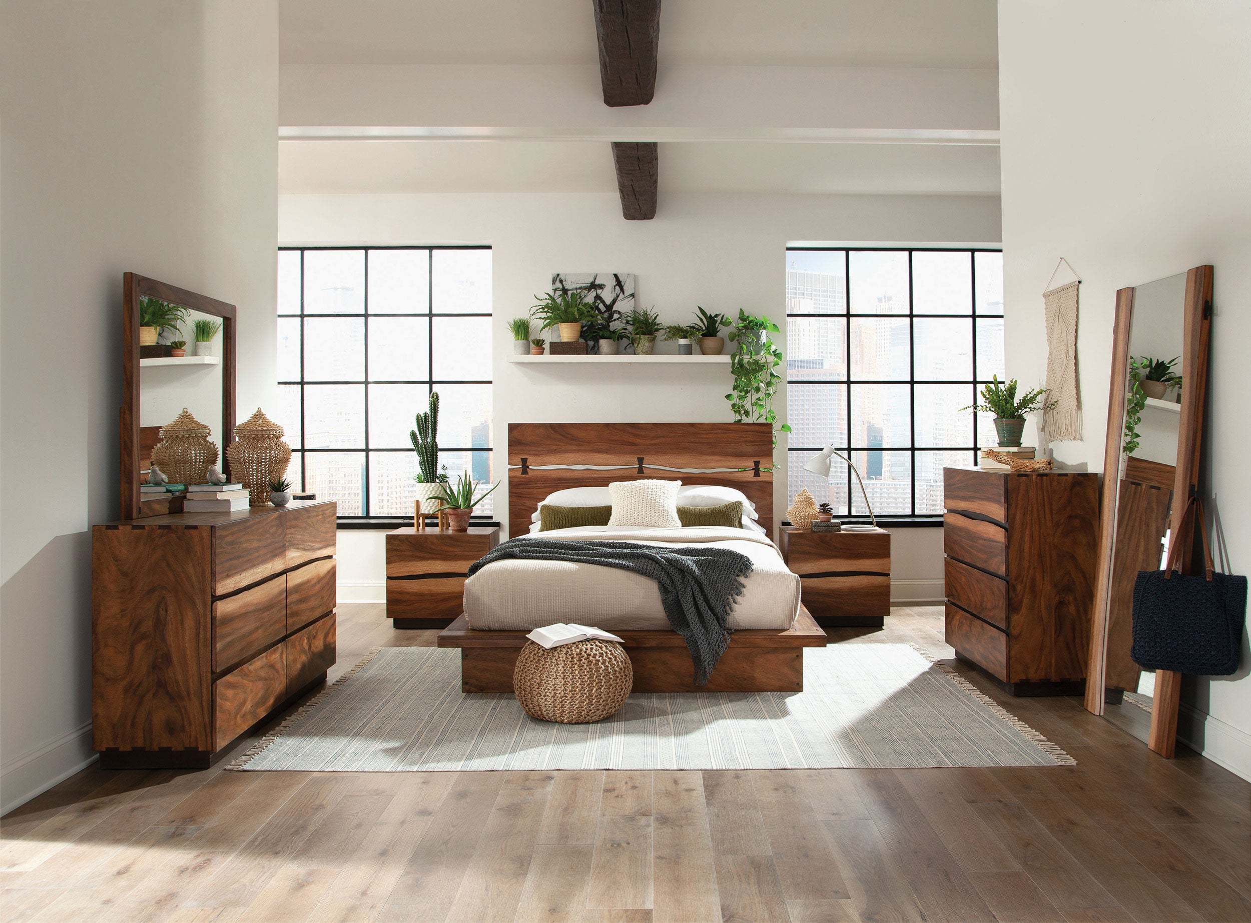 Orleans Furniture - Coaster - Winslow 4-piece Queen Bedroom Set Smokey Walnut - 223250Q-S4