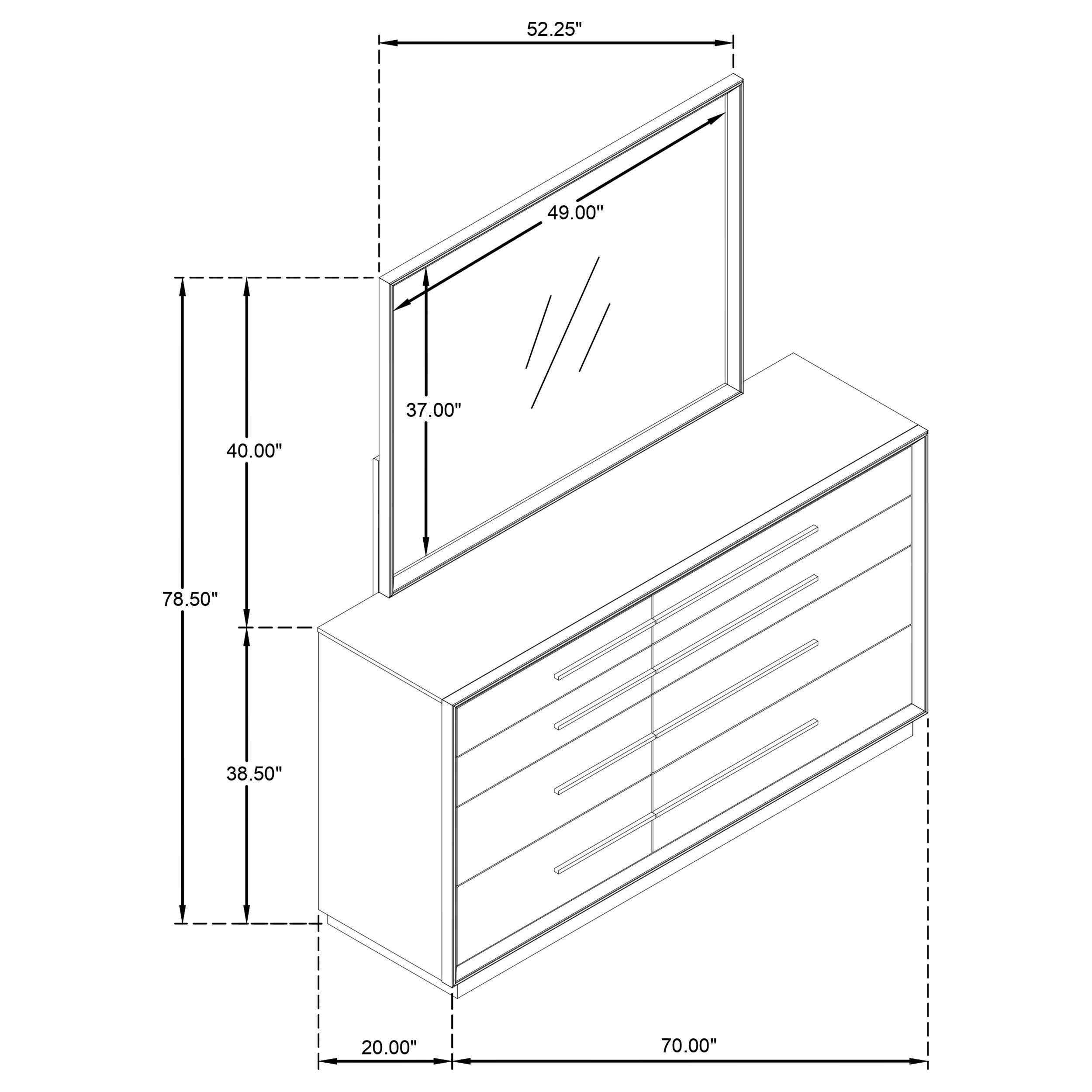 Durango 8-drawer Dresser and Mirror Taupe Oak