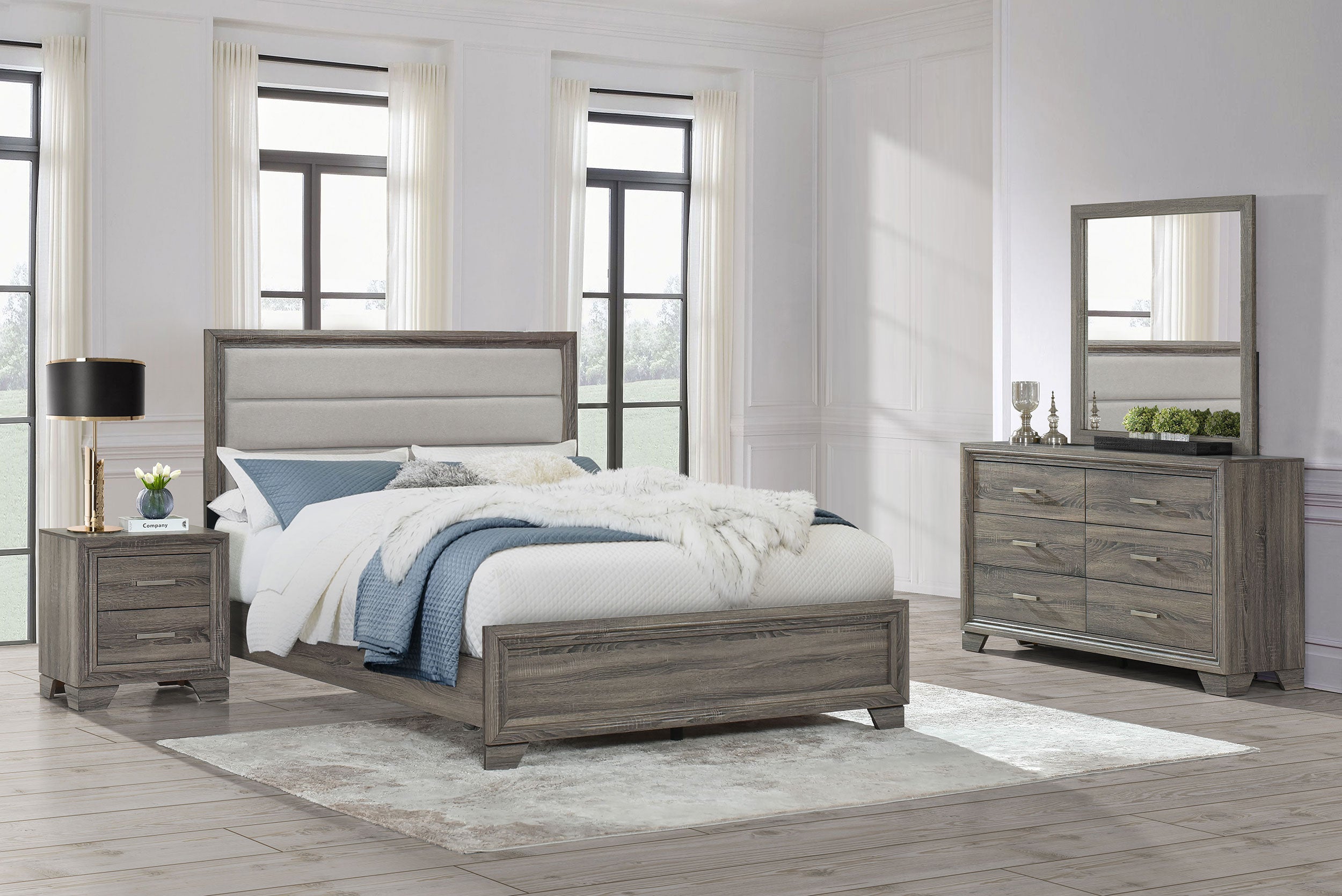 Orleans Furniture - Coaster - Wright 4-piece Eastern King Bedroom Set Brown Oak - 223341KE-S4