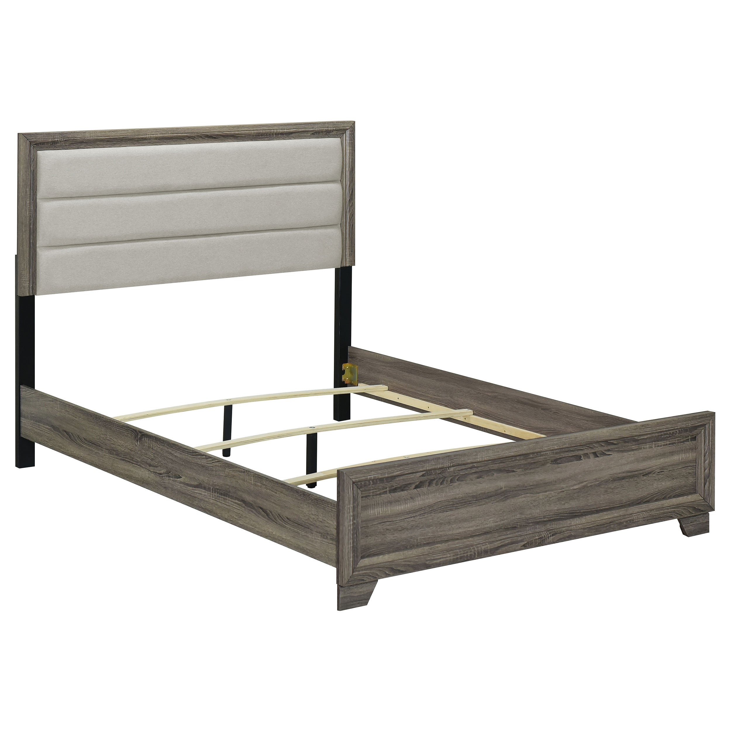 Orleans Furniture - Coaster - Wright 52-inch Upholstered Eastern King Bed Brown Oak - 223341KE