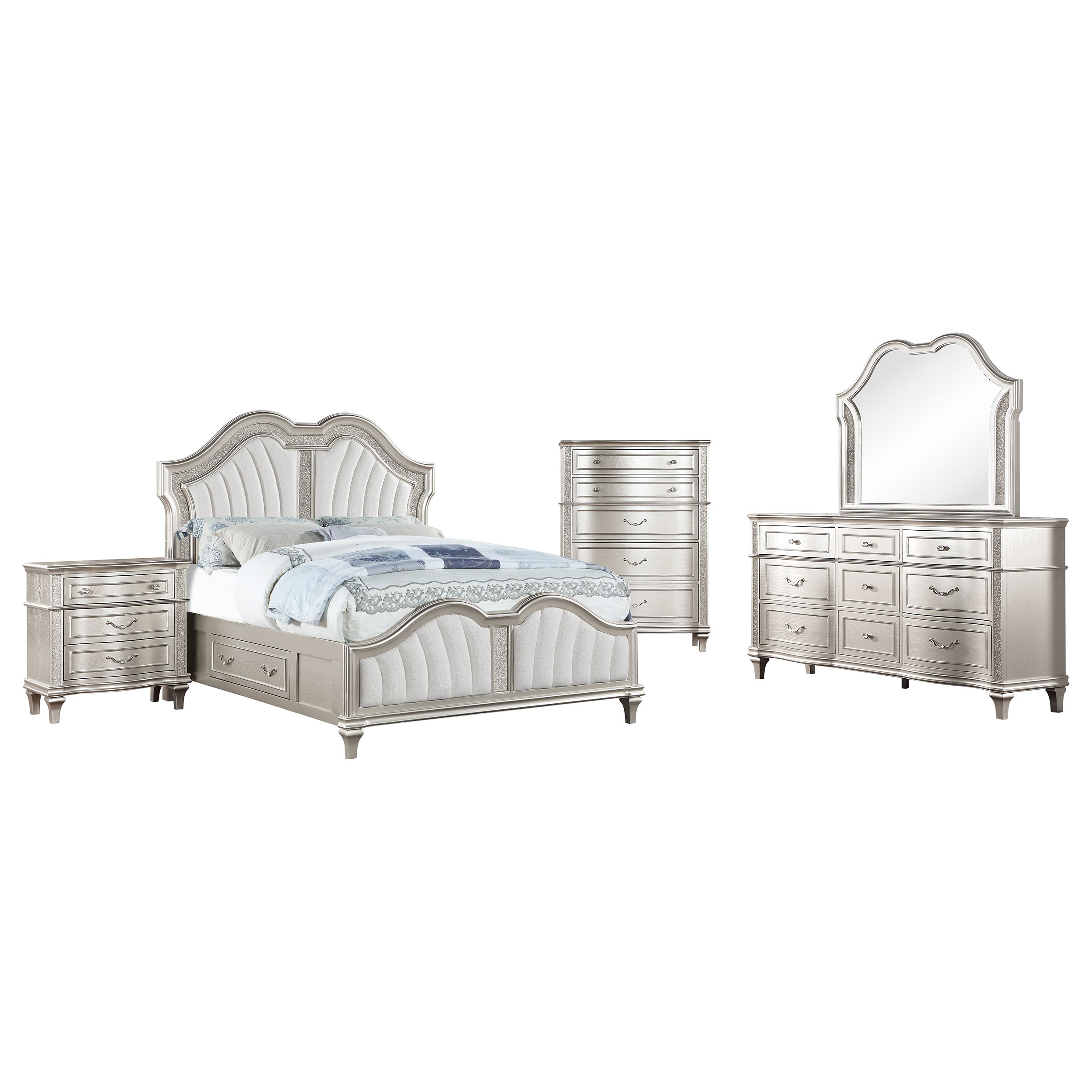 Evangeline 5-piece Queen Bedroom Set Silver Oak
