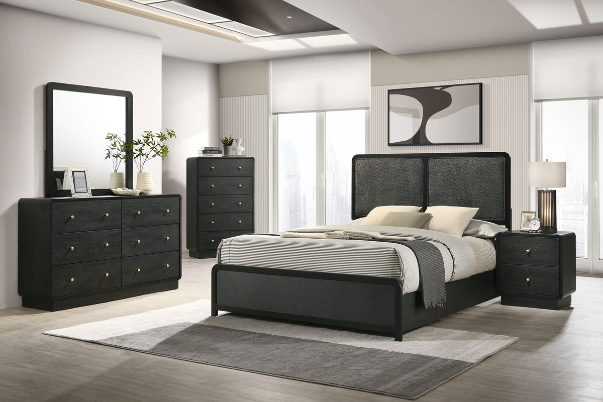 Orleans Furniture - Coaster - Cavelle 5-piece Eastern King Bedroom Set Black - 223661KE-S5