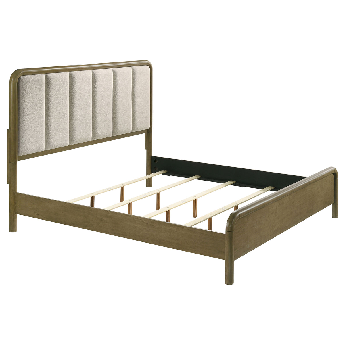 Orleans Furniture - Coaster - Amsbury 59-inch Upholstered Eastern King Bed Nutmeg - 224271KE