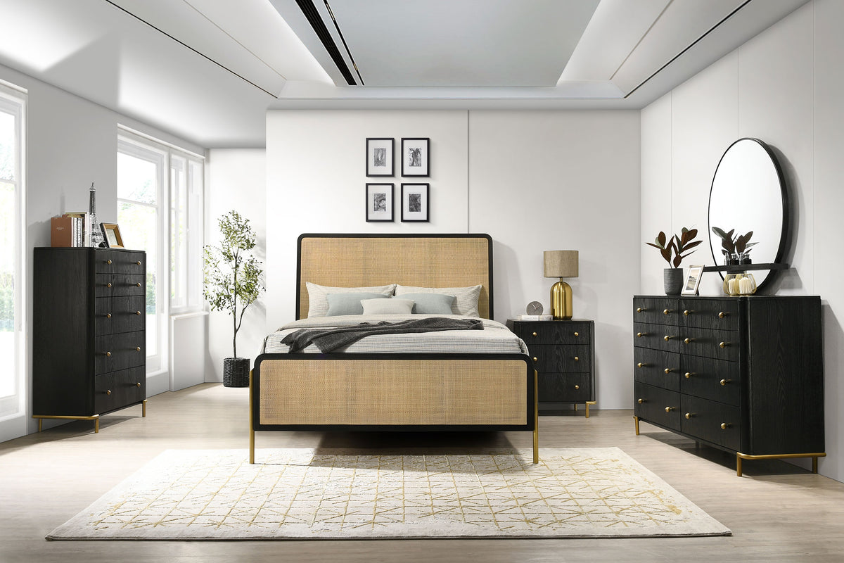Orleans Furniture - Coaster - Arini 5-piece Queen Bedroom Set Black and Natural - 224330Q-S5