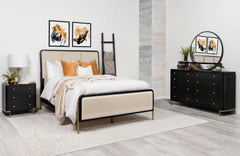 Orleans Furniture - Coaster - Arini 4-piece Queen Bedroom Set Cream and Black - 224331QCRM-S4