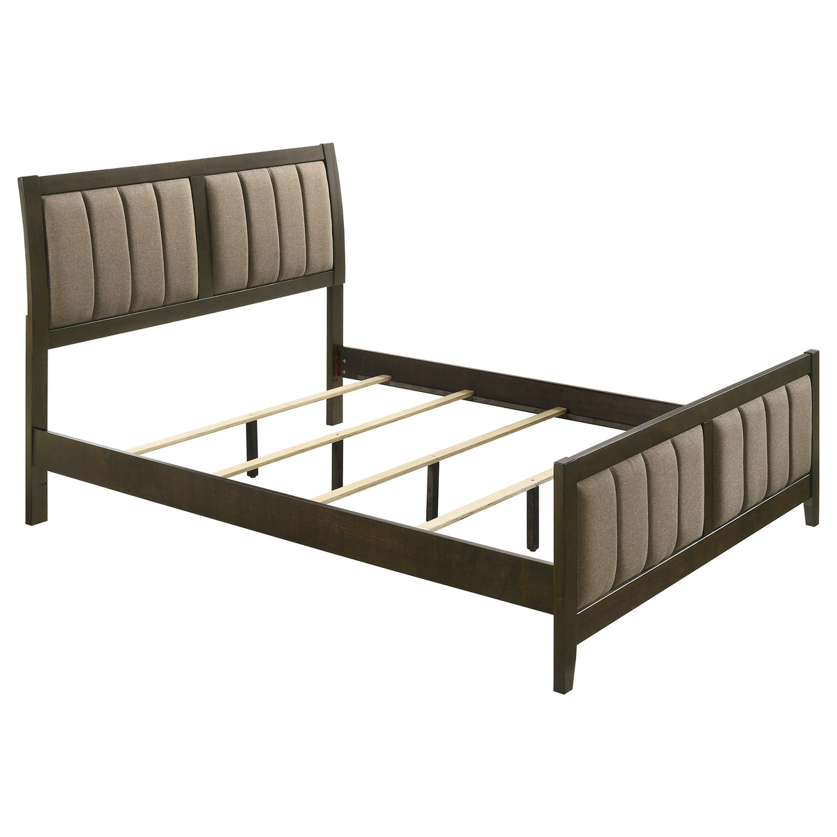 Orleans Furniture - Coaster - Wilkes 51-inch Upholstered Queen Bed Dark Cocoa - 224421Q