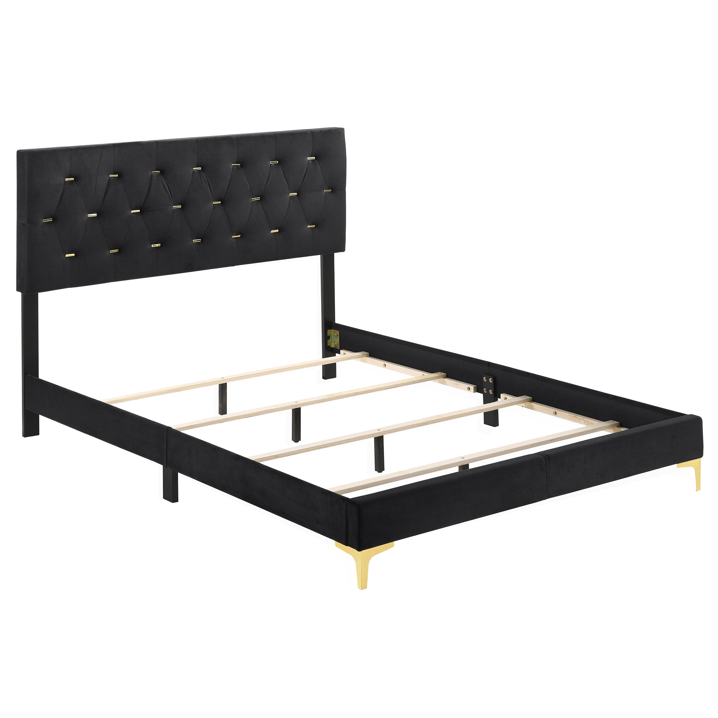 Orleans Furniture - Coaster - Kendall Upholstered Eastern King Panel Bed Black - 224451KE