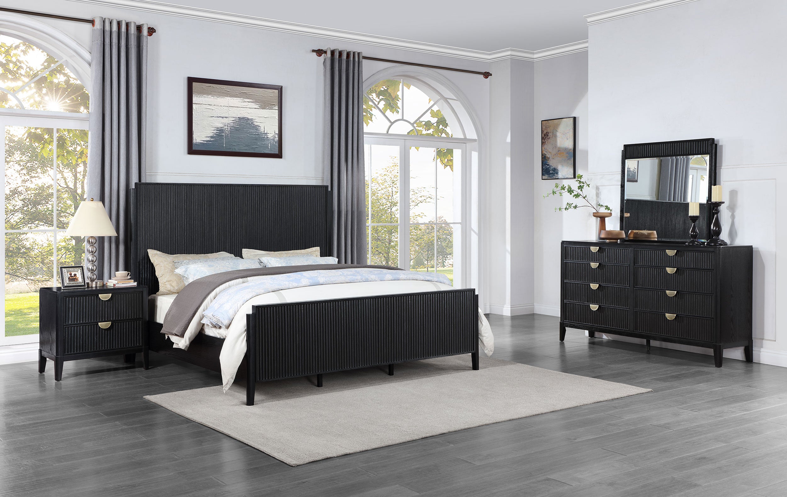 Orleans Furniture - Coaster - Brookmead 4-piece Eastern King Bedroom Set Black - 224711KE-S4