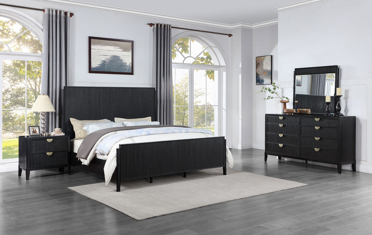 Orleans Furniture - Coaster - Brookmead 4-piece Eastern King Bedroom Set Black - 224711KE-S4