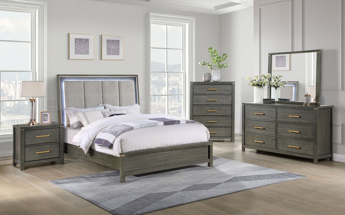 Orleans Furniture - Coaster - Kieran 5-piece Eastern King Bedroom Set Grey - 224741KE-S5