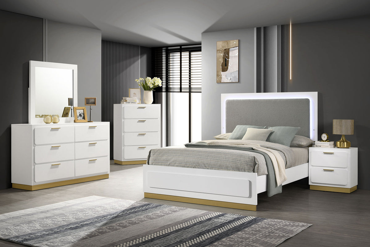 Orleans Furniture - Coaster - Caraway 5-piece California King Bedroom Set White - 224771KW-S5