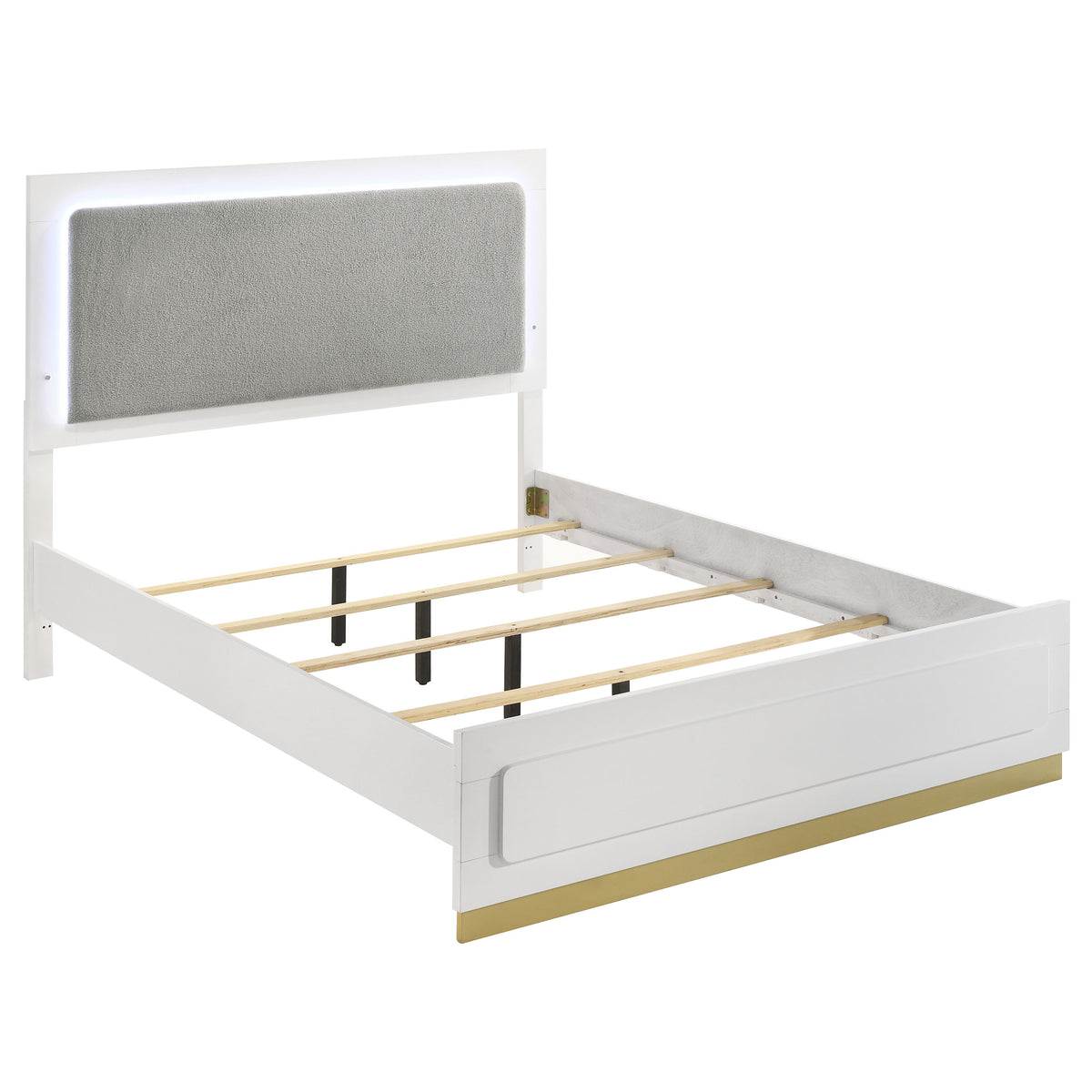 Orleans Furniture - Coaster - Caraway Wood California King LED Panel Bed White - 224771KW