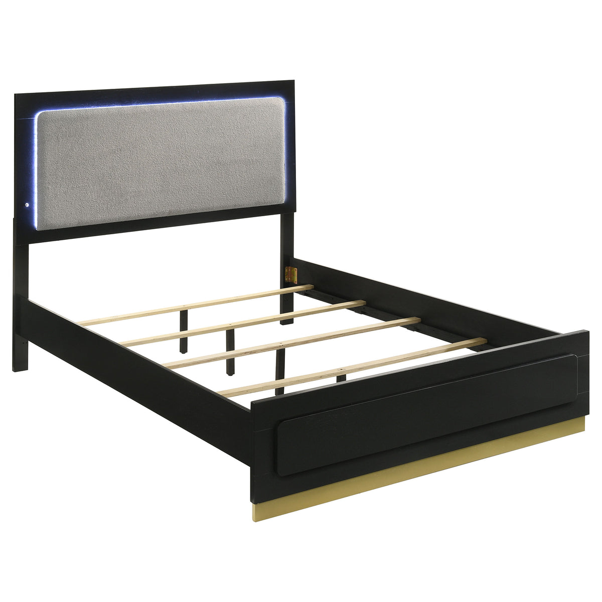 Orleans Furniture - Coaster - Caraway Wood California King LED Panel Bed Black - 224781KW