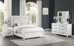 Orleans Furniture - Coaster - Marielle 4-piece Eastern King Bedroom Set Distressed White  - 224841KE-S4