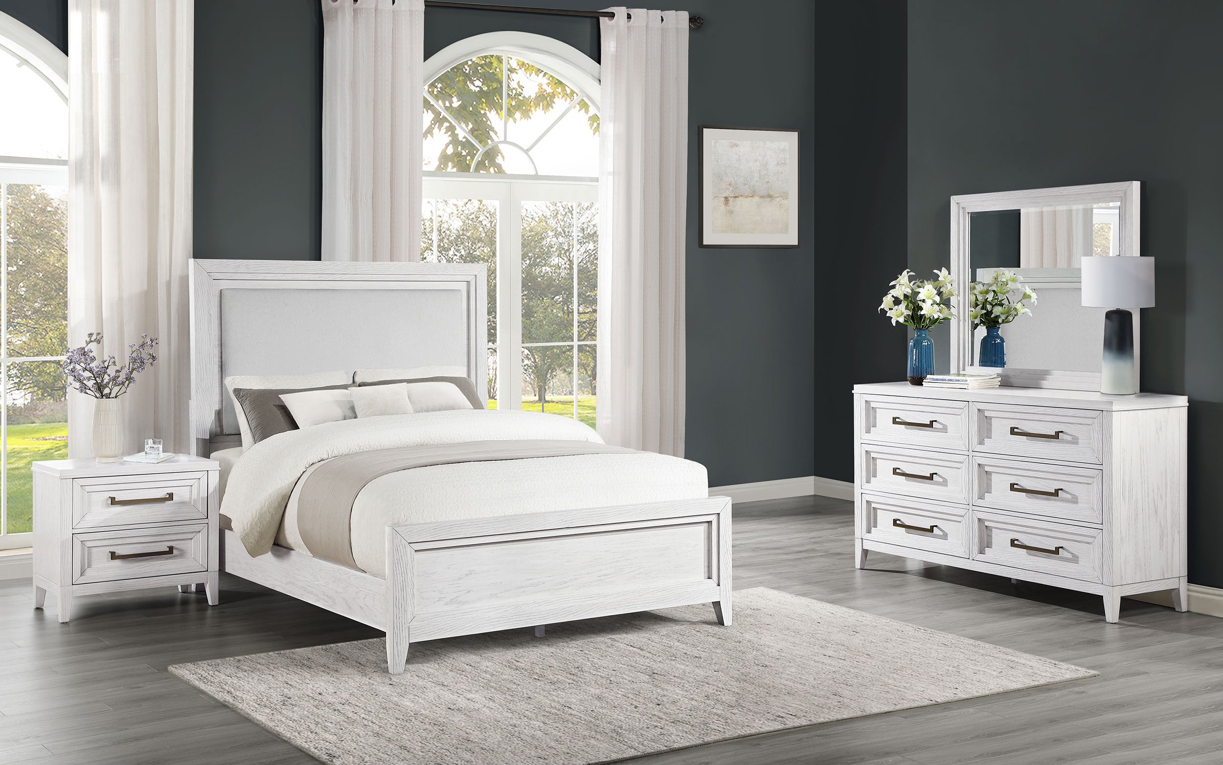 Orleans Furniture - Coaster - Marielle 4-piece Queen Bedroom Set Distressed White  - 224841Q-S4