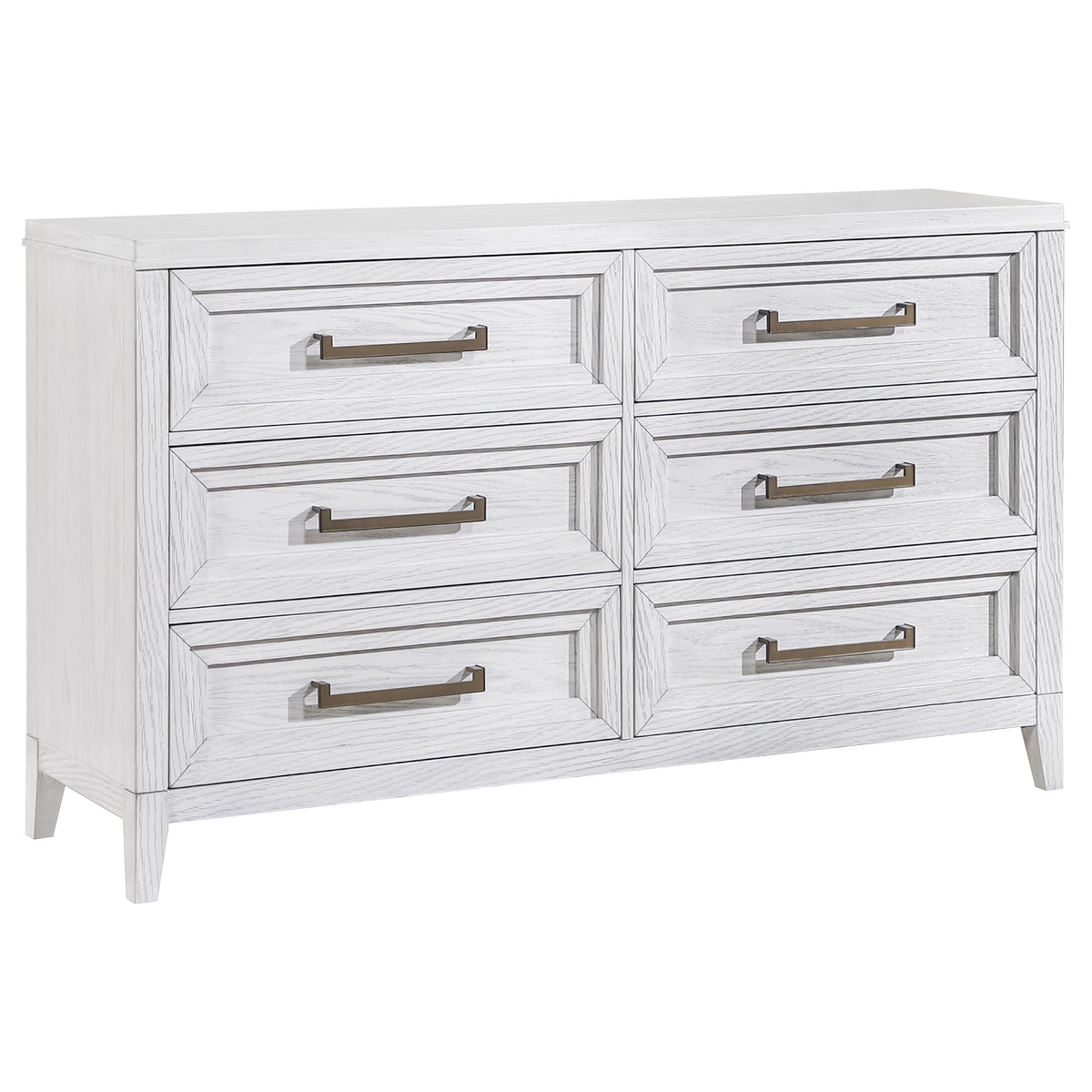 Orleans Furniture - Coaster - Marielle 6-drawer Bedroom Dresser Distressed White  - 224843