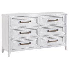 Orleans Furniture - Coaster - Marielle 6-drawer Bedroom Dresser Distressed White  - 224843