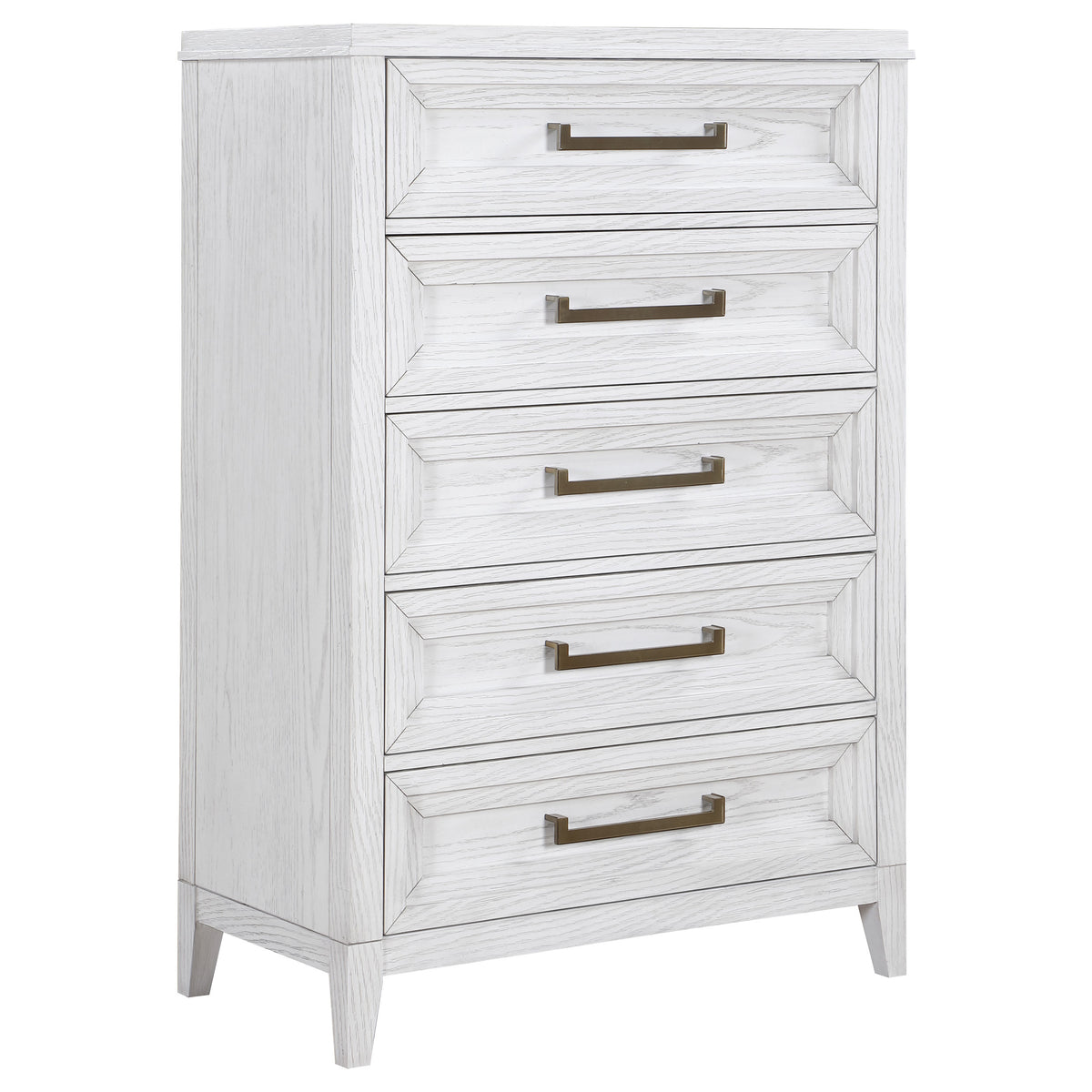 Orleans Furniture - Coaster - Marielle 5-drawer Bedroom Chest Distressed White  - 224845