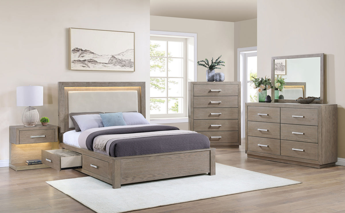 Orleans Furniture - Coaster - Kenora 5-piece Eastern King Bedroom Set Barley Brown - 224850KE-S5