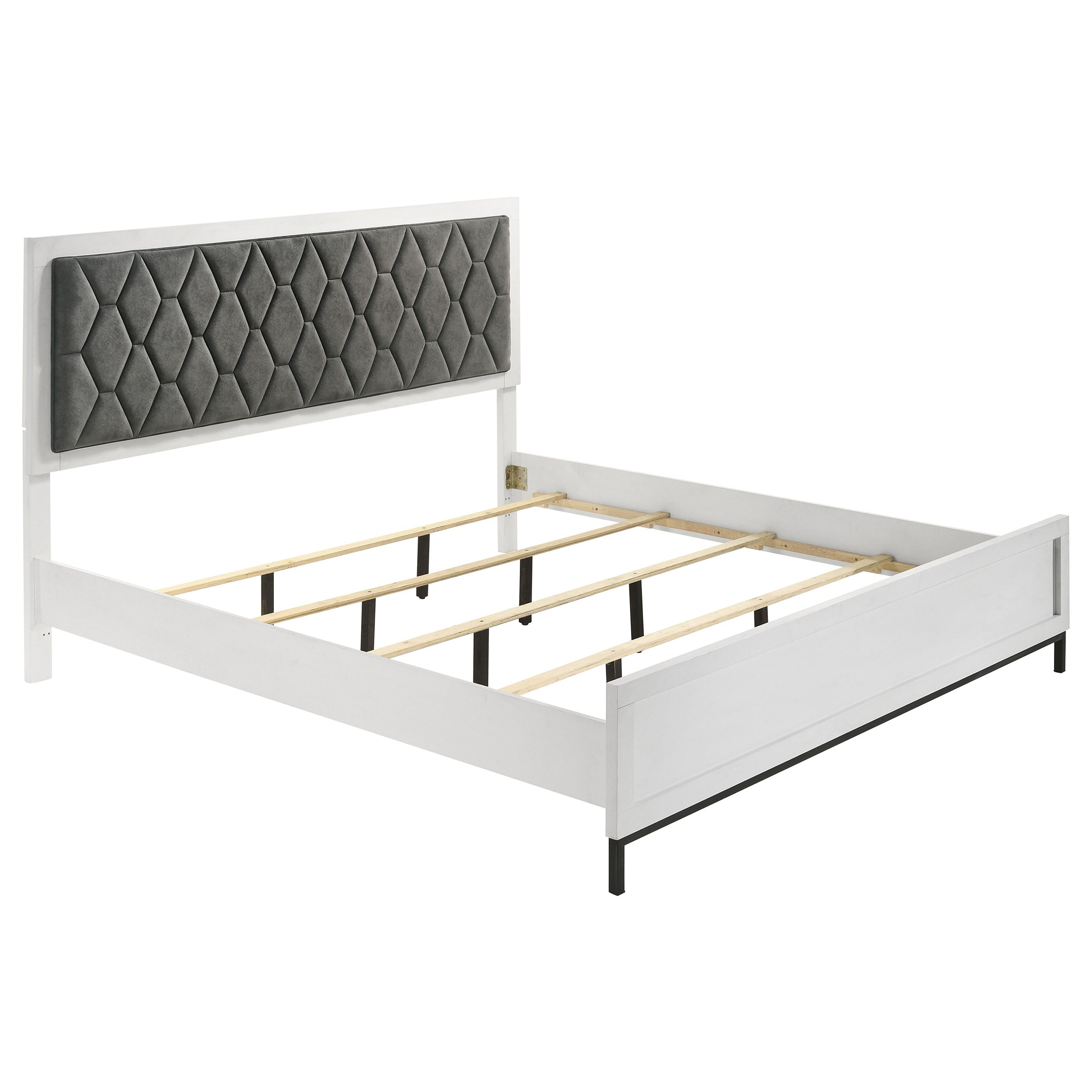 Orleans Furniture - Coaster - Sonora Eastern King Upholstered Panel Bed White  - 224861KE