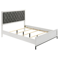 Orleans Furniture - Coaster - Sonora Queen Upholstered Panel Bed White  - 224861Q