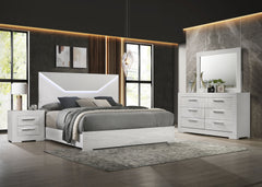 Orleans Furniture - Coaster - Ives 4-piece Eastern King Bedroom Set White High Gloss - 224941KE-S4