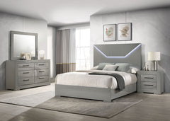Orleans Furniture - Coaster - Ives 4-piece Queen Bedroom Set Grey High Gloss - 224971Q-S4