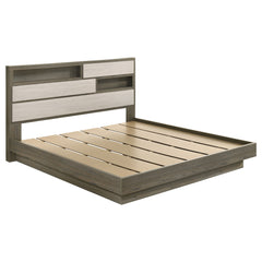 Orleans Furniture - Coaster - Fenwick Eastern King Bed Bookcase Headboard Grey Oak - 224981KE