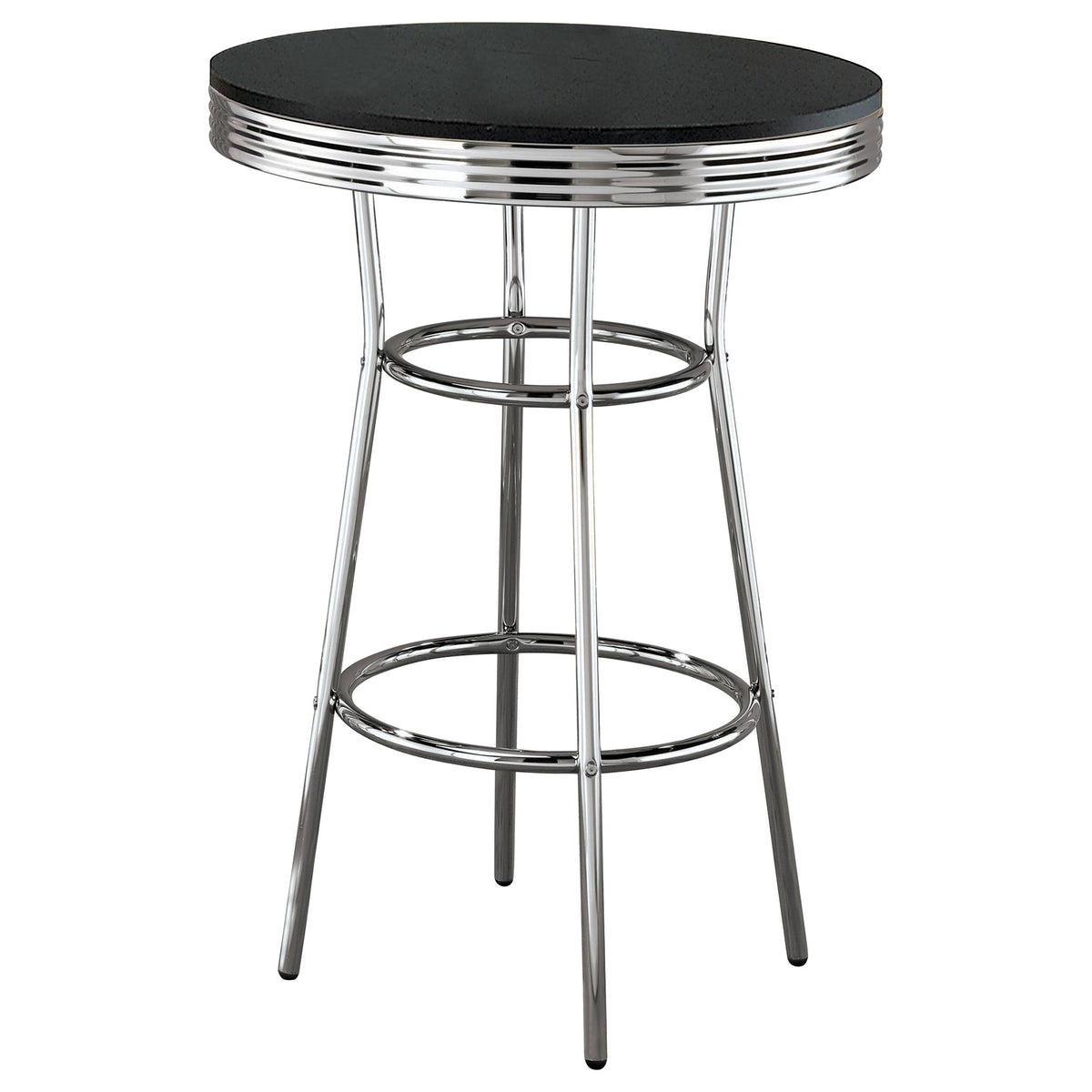 Orleans Furniture - Coaster - Retro Round 30-inch 1950's Bistro Pub Height Bar Table Black - 2405