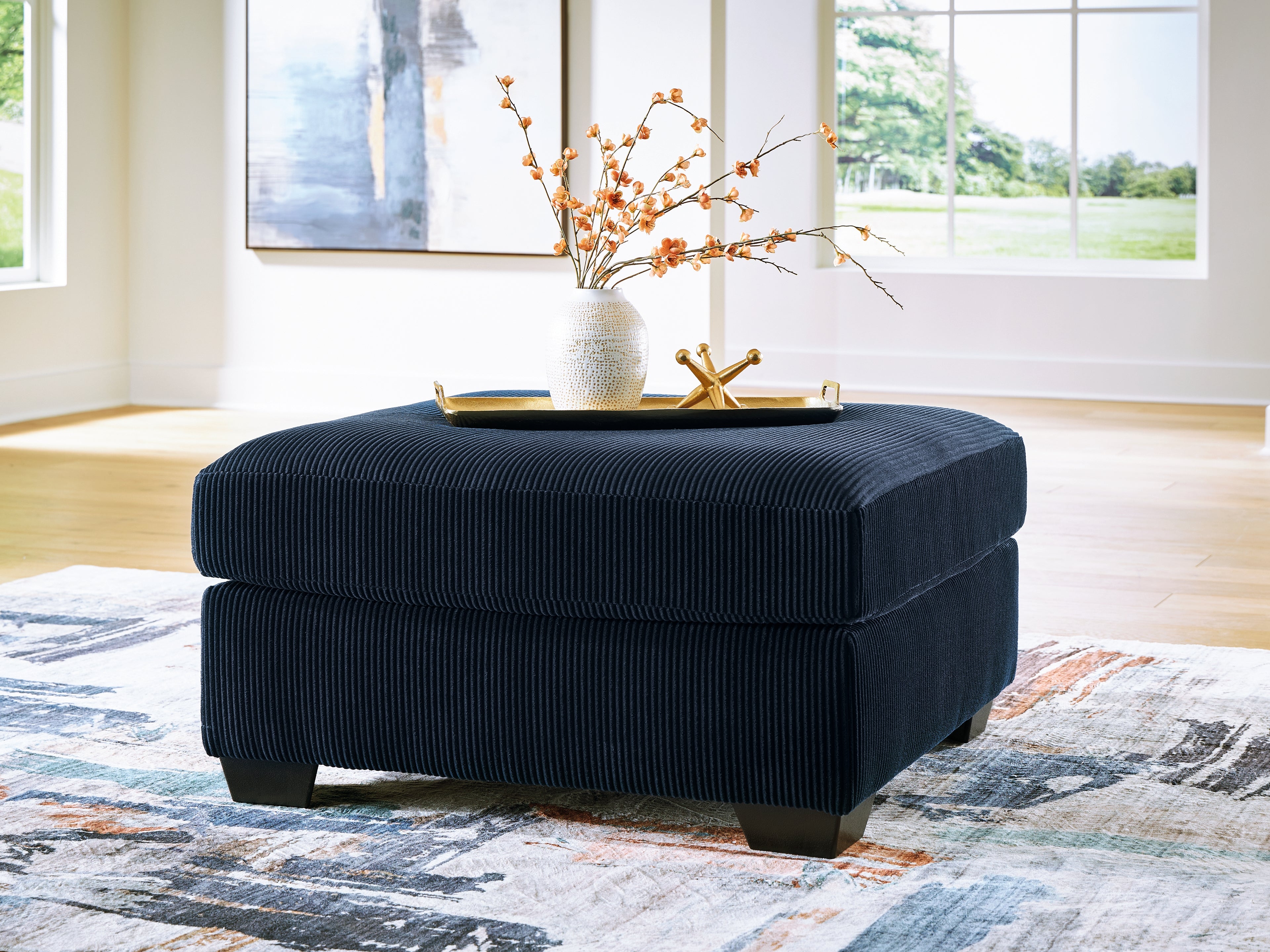 Orleans Furniture - Ashley Furniture - SimpleJoy Living Room - Oversized Accent Ottoman / Navy - 2420508