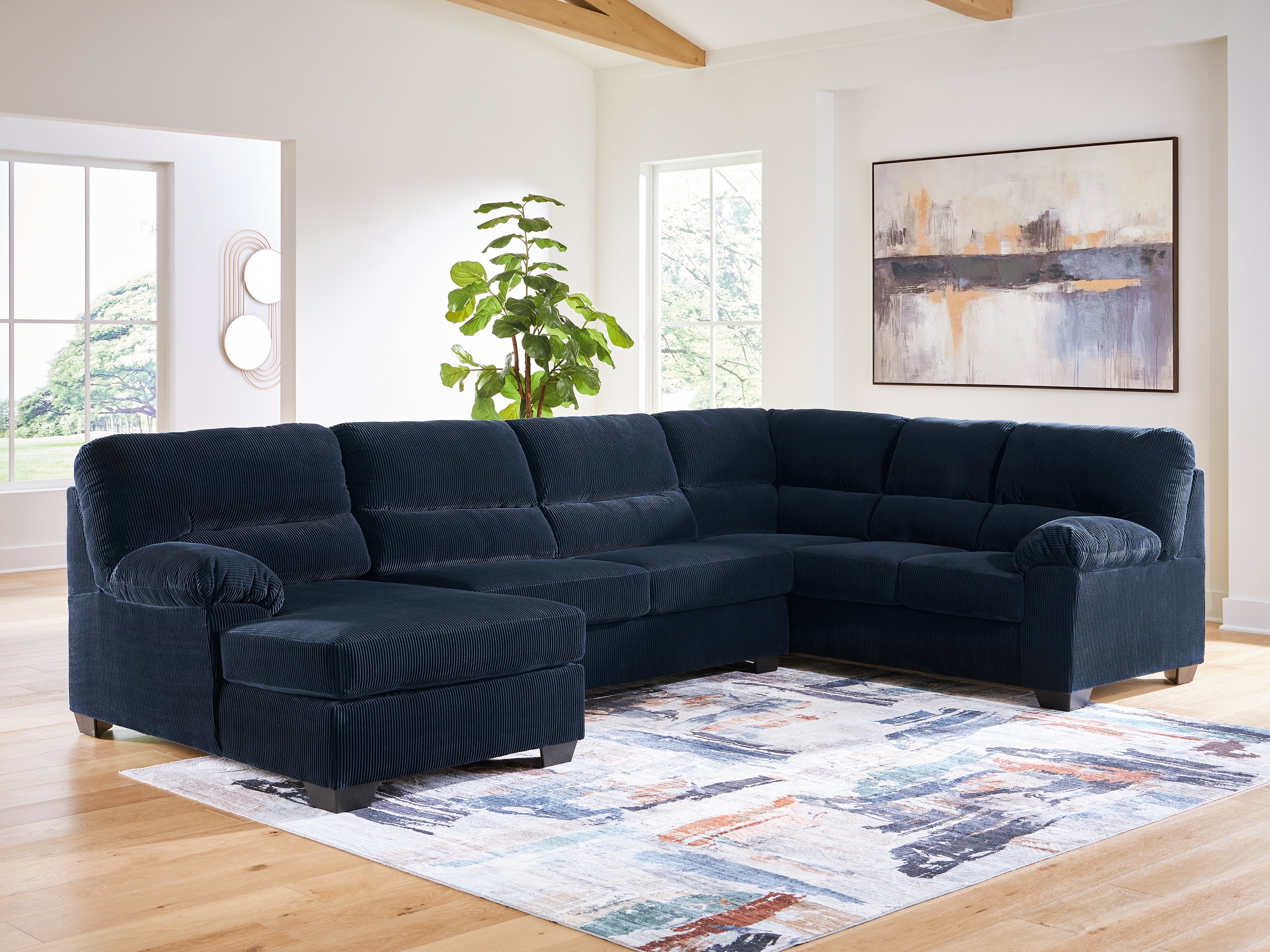 Orleans Furniture - Ashley Furniture - SimpleJoy Sectional - RAF 3-Piece Sectional with Chaise / Navy - 24205S1