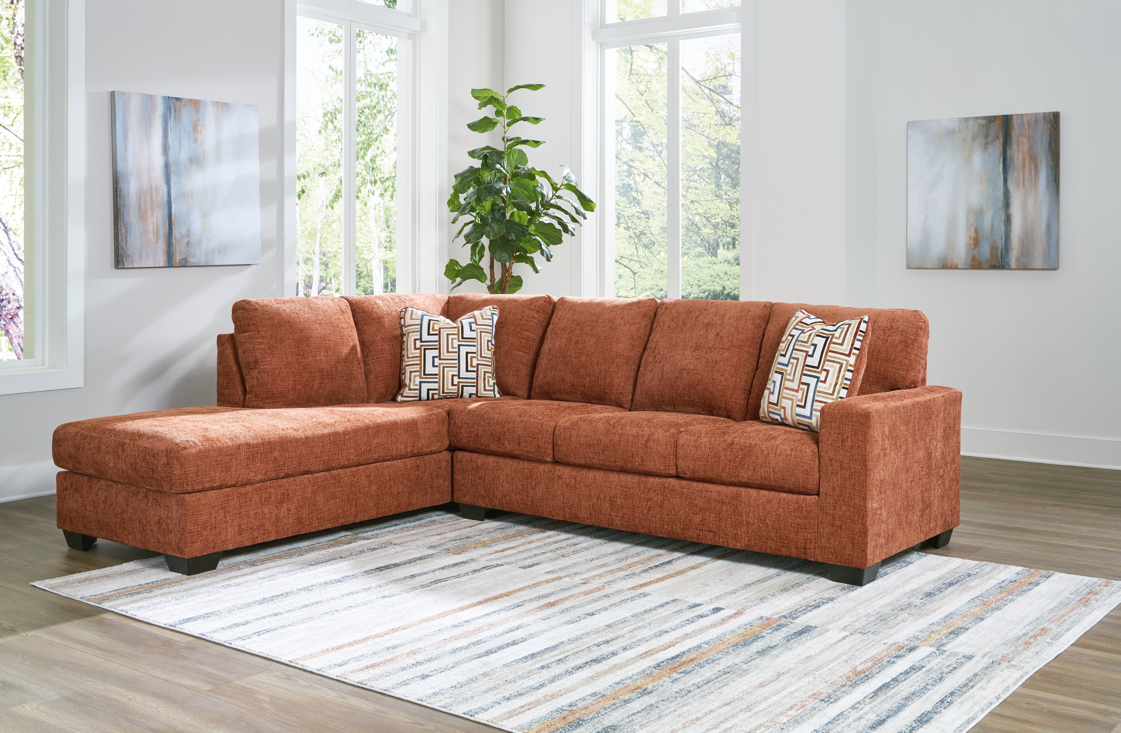 Orleans Furniture - Ashley Furniture - Aviemore Sectional - RAF 2-Piece Sectional with Chaise / Spice - 24304S1
