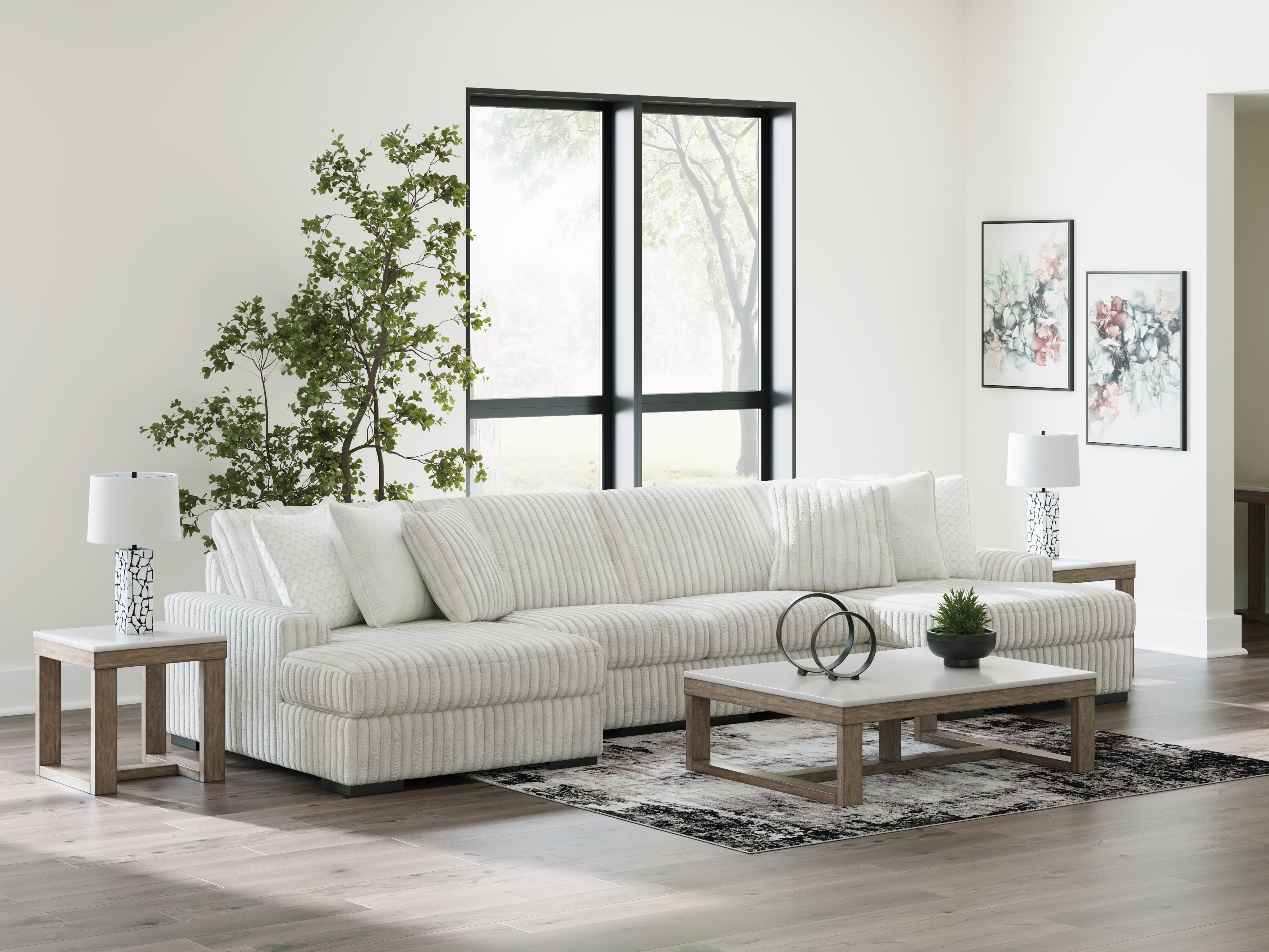 Orleans Furniture - Ashley Furniture - Stupendous Sectional - RAF 4-Piece Sectional with Double Chaise / Alloy - 25903S5