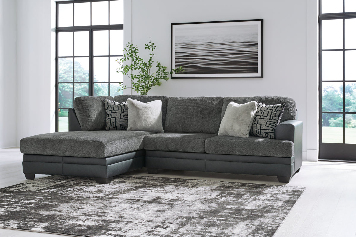 Orleans Furniture - Ashley Furniture - Brixley Pier Sectional - LAF 2-Piece Sectional with Chaise / Graphite - 29906S2