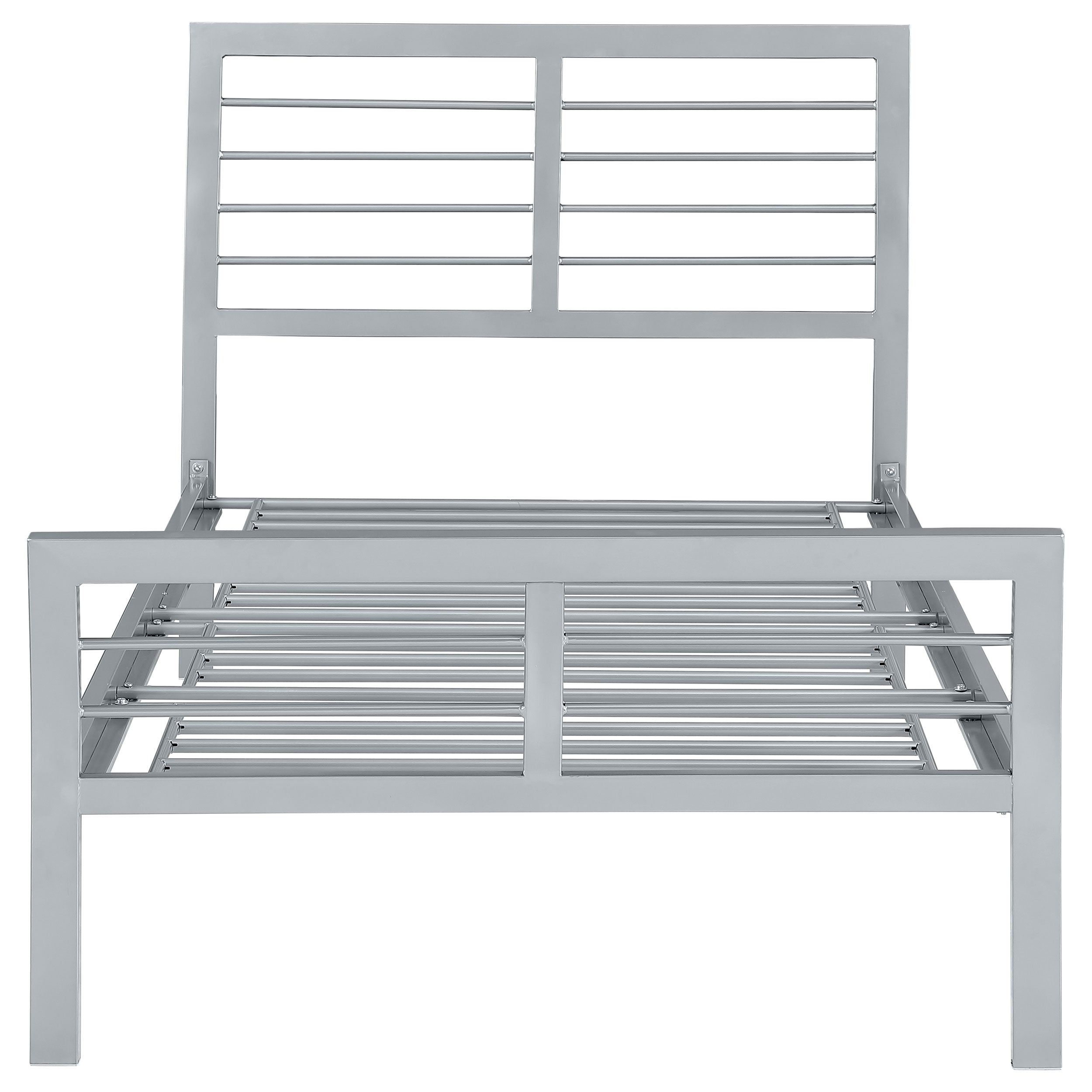 Cooper Metal Twin Open Frame Bed Silver