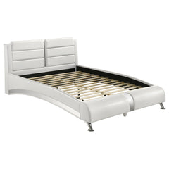 Orleans Furniture - Coaster - Jeremaine Upholstered Queen Sleigh Bed White - 300345Q