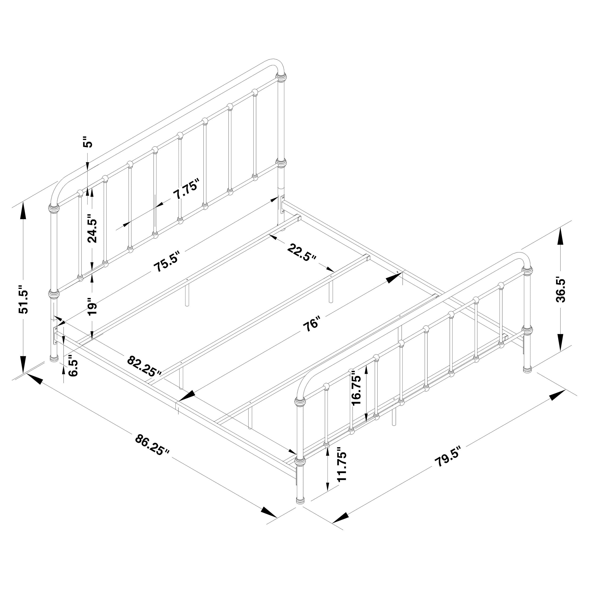 Livingston Metal Eastern King Open Frame Bed Dark Bronze