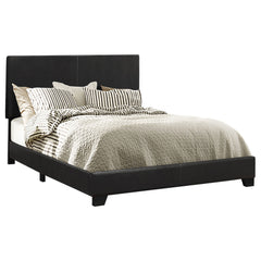 Orleans Furniture - Coaster - Dorian Faux Leather Upholstered Queen Panel Bed Black - 300761Q