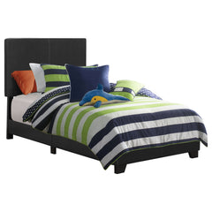 Orleans Furniture - Coaster - Dorian Faux Leather Upholstered Twin Panel Bed Black - 300761T
