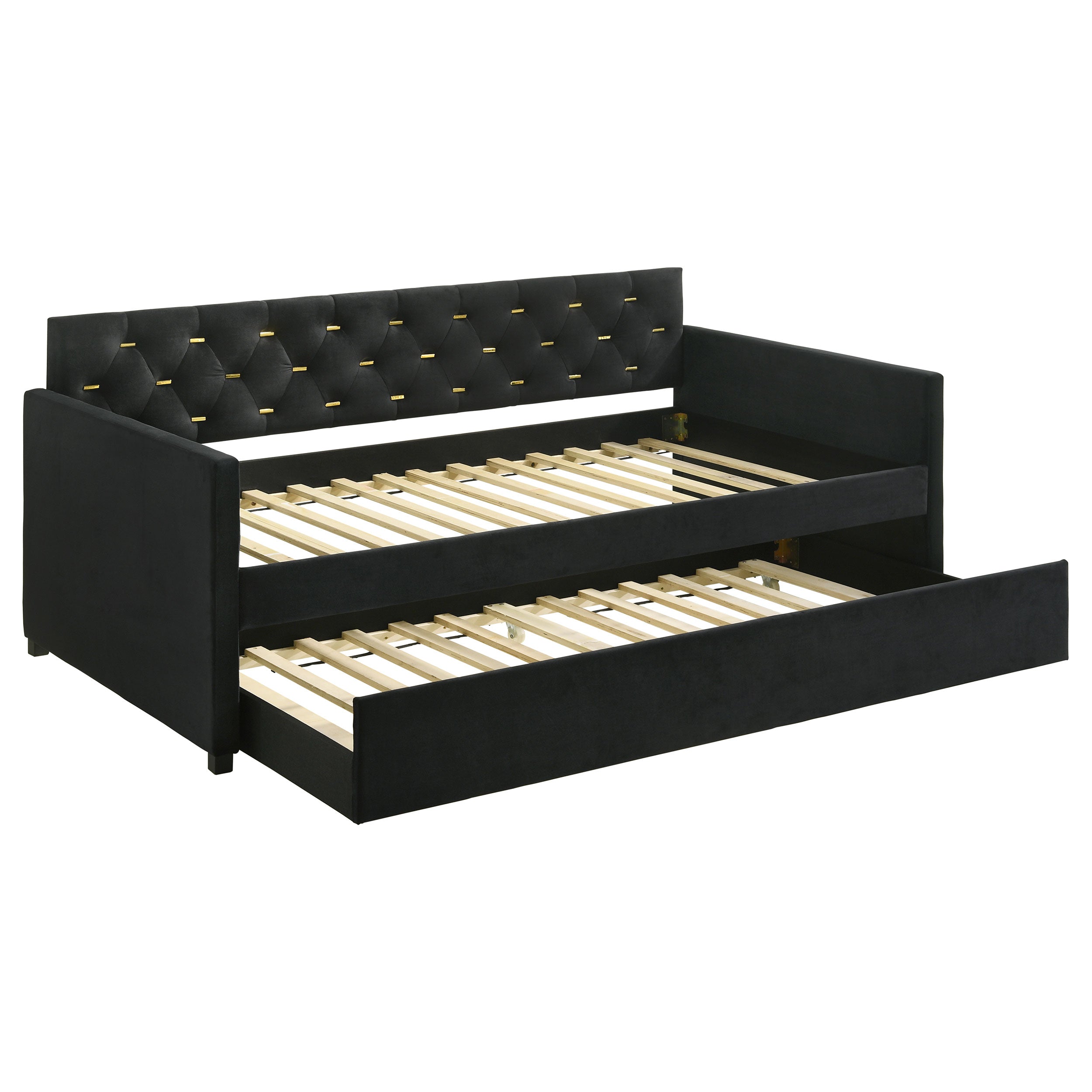 Orleans Furniture - Coaster - Kendall Upholstered Twin Daybed with Trundle Black - 300826