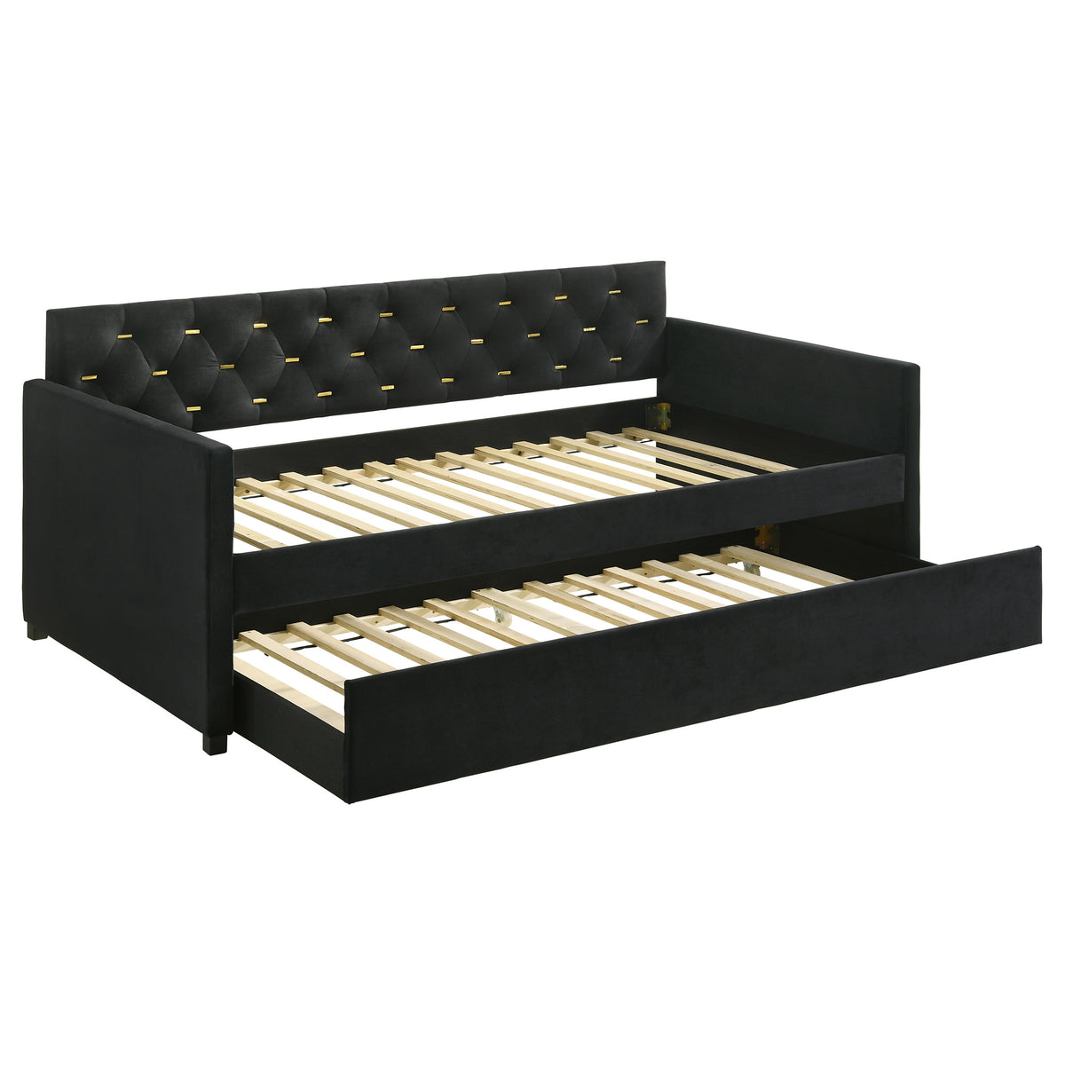 Orleans Furniture - Coaster - Kendall Upholstered Twin Daybed with Trundle Black - 300826
