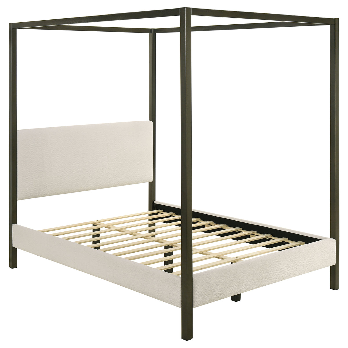 Orleans Furniture - Coaster - Monroe Upholstered Queen Canopy Bed Vanilla - 300834Q