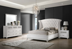 Orleans Furniture - Coaster - Barzini 4-piece Eastern King Bedroom Set White - 300843KE-S4