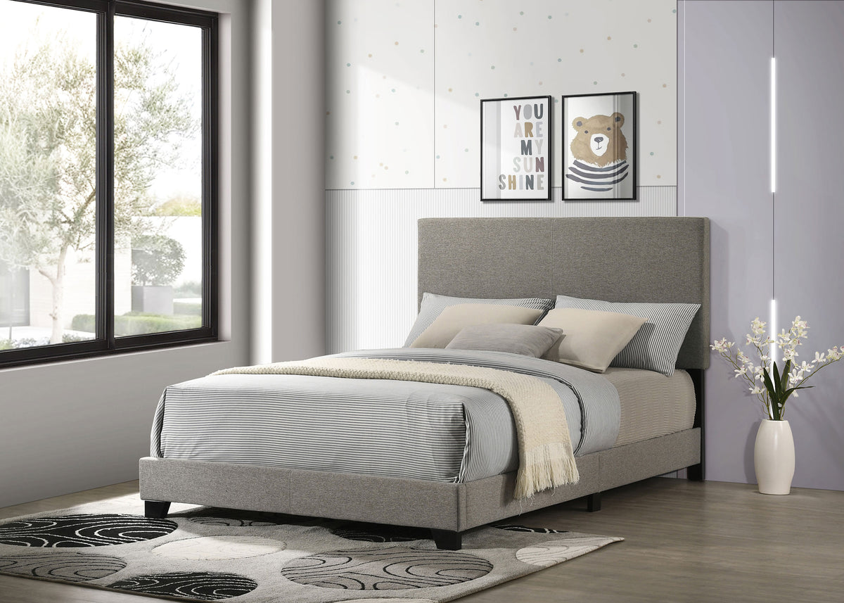 Orleans Furniture - Coaster - Dorian Fabric Upholstered Full Panel Bed Taupe - 300851F